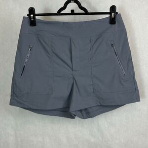 Athleta Trekkie North Mid Rise Shorts Womens Sz 8 Gray Zip Pockets Hiking Outdoo